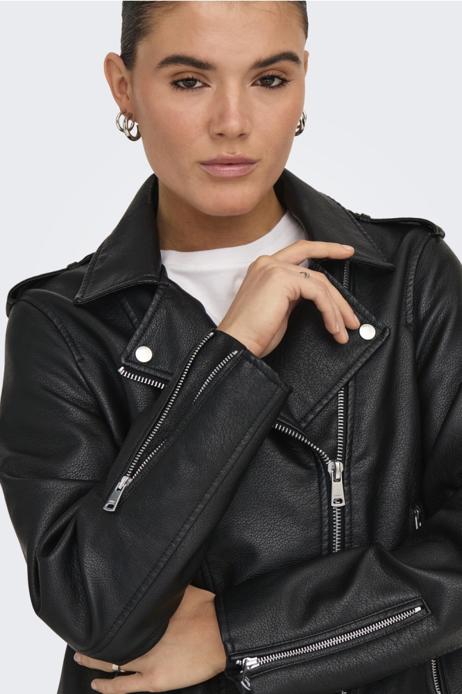 ONLMILLE FAUX LEATHER JACKET OTW 15356198 BLACK