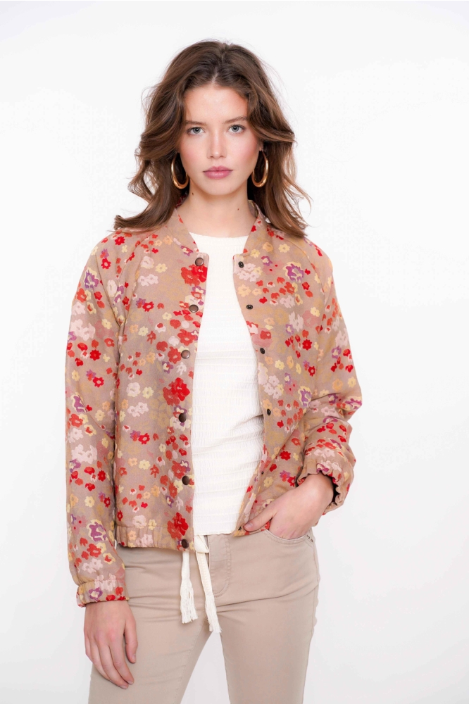 VEST MET BLOEMEN 55119 20 SAND/CORAL