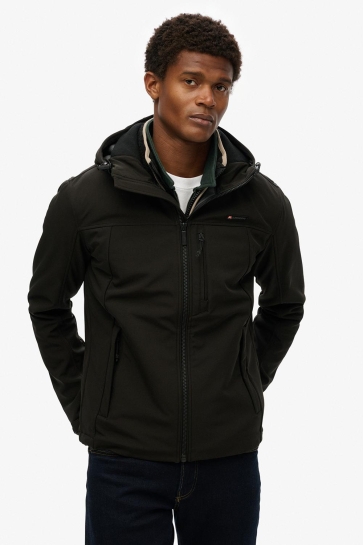 Superdry Jas HOODED SOFT SHELL TREKKER JKT M5012103A BLACK