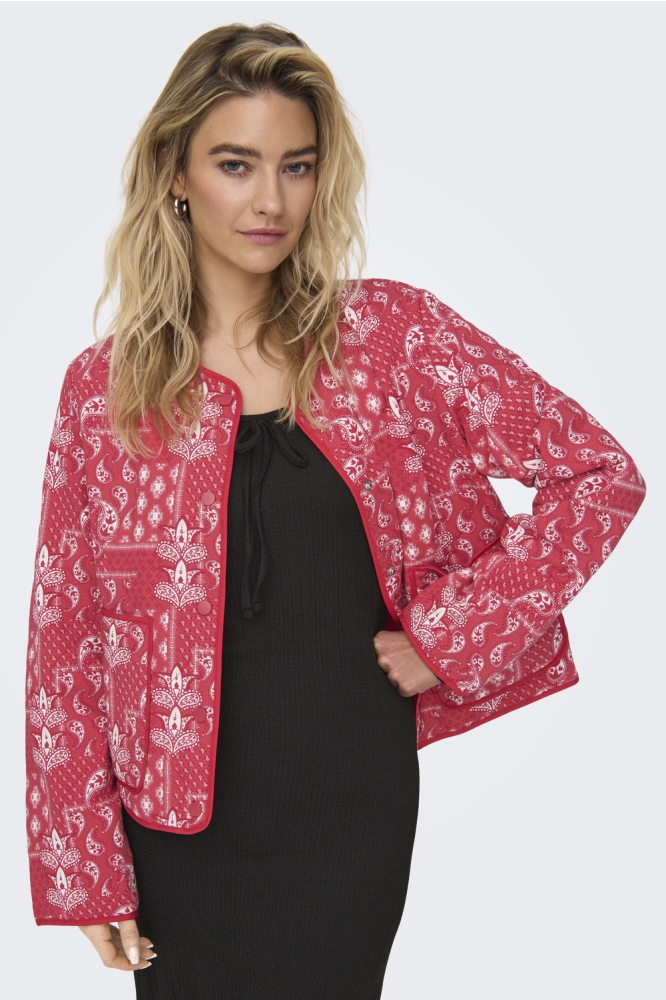 ONLELVIRA AOP JACKET OTW 15350003 Mars Red/Boho