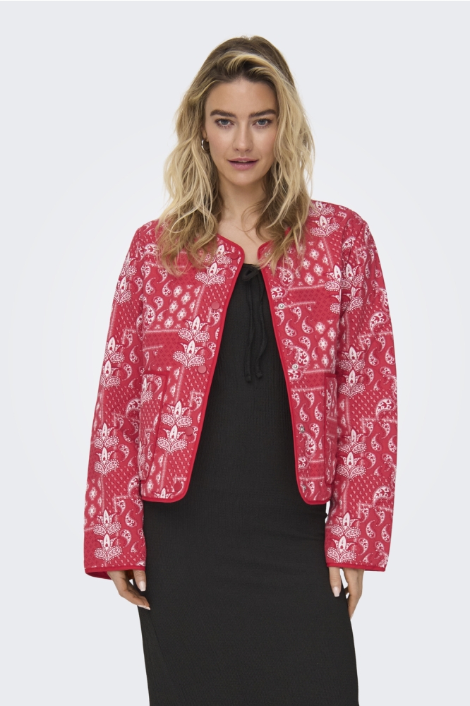 ONLELVIRA AOP JACKET OTW 15350003 Mars Red/Boho