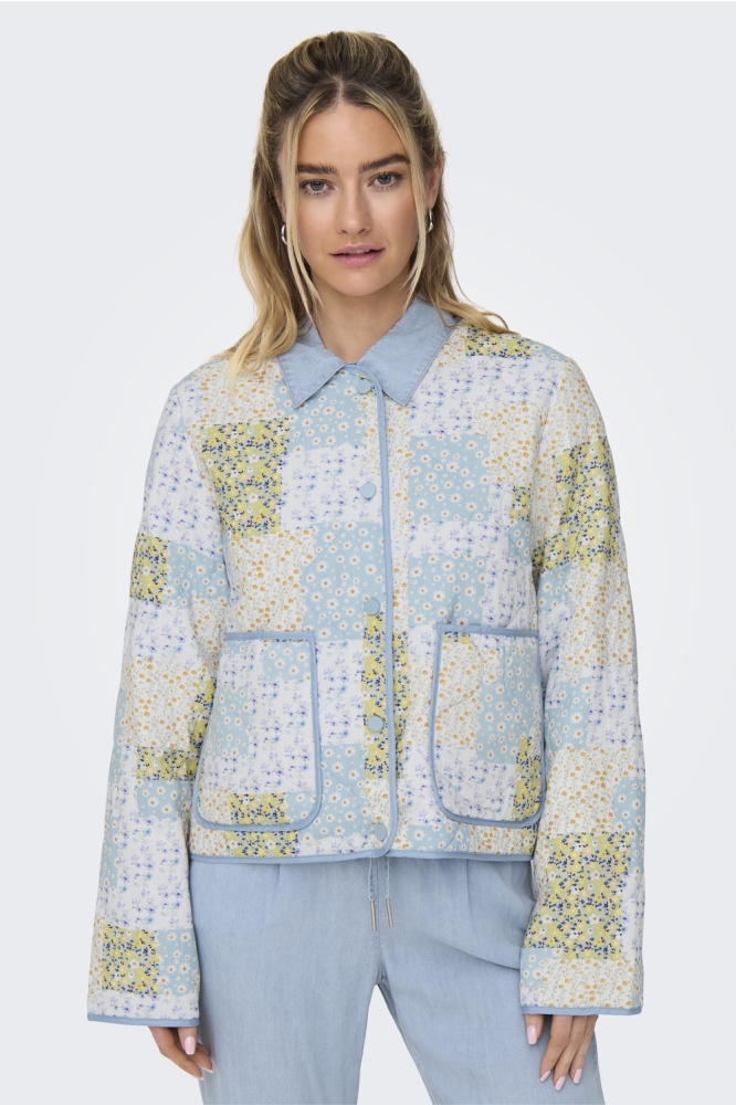 ONLELVIRA AOP JACKET OTW 15350003 Cool Blue/Patchwork