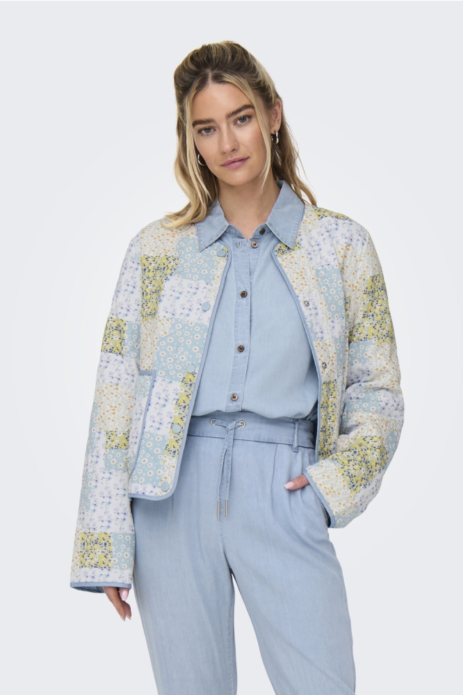 ONLELVIRA AOP JACKET OTW 15350003 Cool Blue/Patchwork