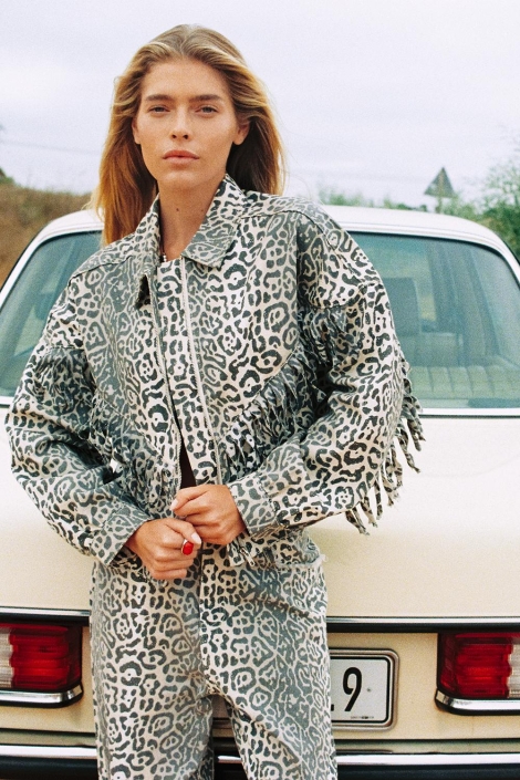 Refined Department ladies woven leopard jacket