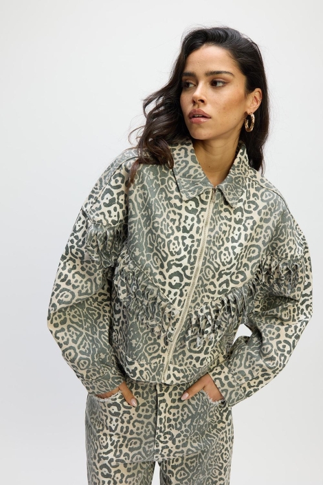 Refined Department ladies woven leopard jacket