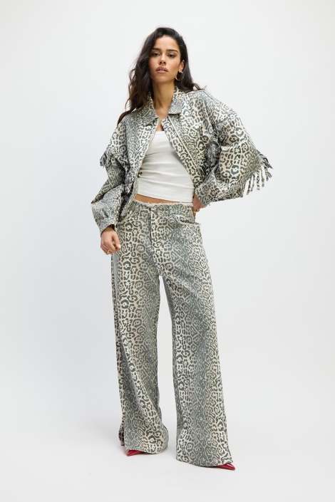 Refined Department ladies woven leopard jacket