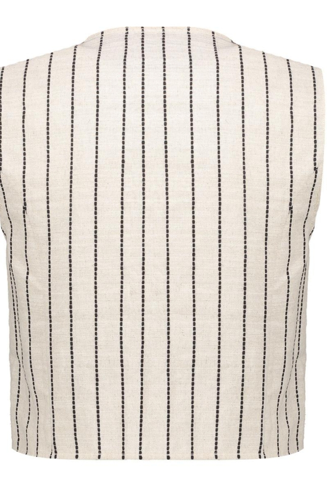 STRIPED GILET 55126 20 Sand/Black