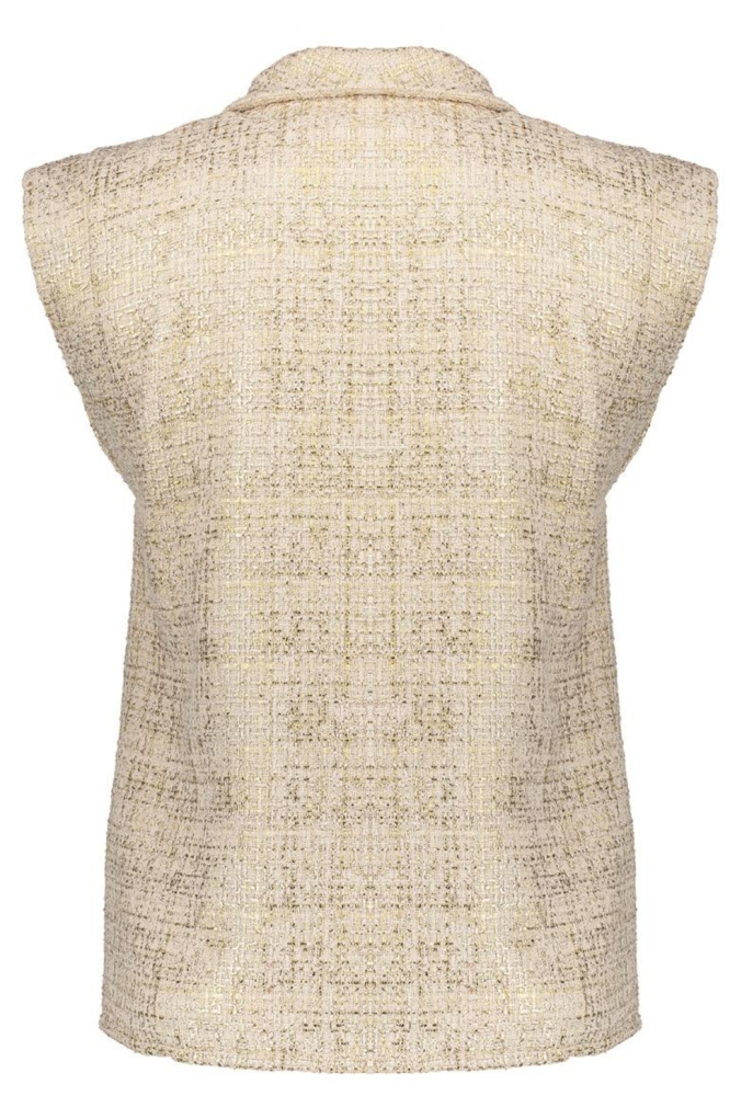 TWEED GILET MET LUREX 55125 20 Sand/Gold