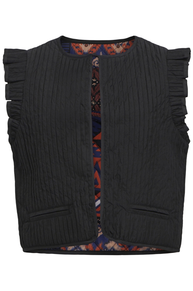 OBJLUCIANA SHORT WAISTCOAT 134 23044962 BLACK/WITHOUT