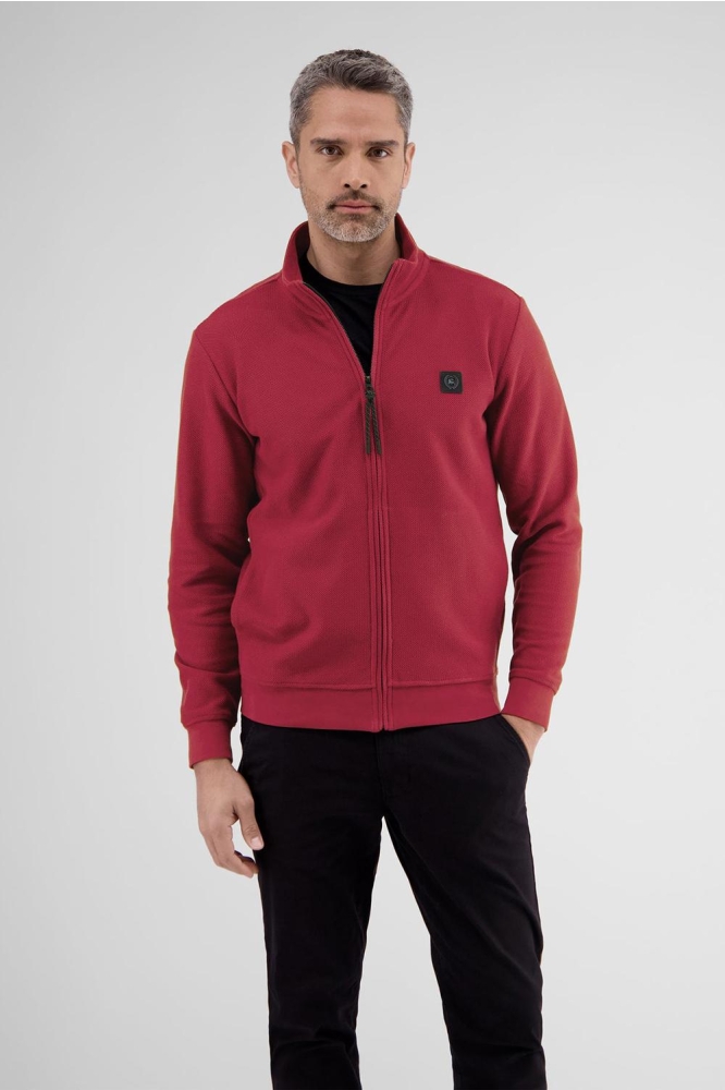 GESTRUCTUREERD SWEAT JACK 2484532 362 DEEP GARNET