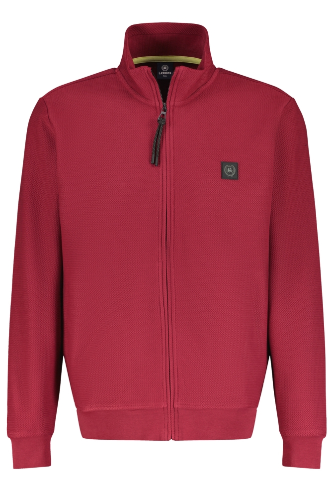 GESTRUCTUREERD SWEAT JACK 2484532 362 DEEP GARNET