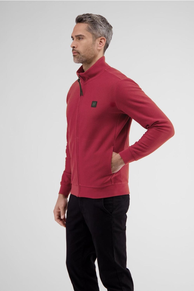 GESTRUCTUREERD SWEAT JACK 2484532 362 DEEP GARNET