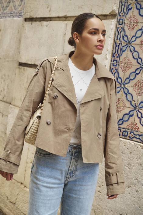 EsQualo coat short trenchcoat