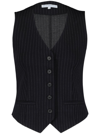 Red Button Vest WAISTCOAT PUNTA PINSTRIPE SRB4284 BLACK