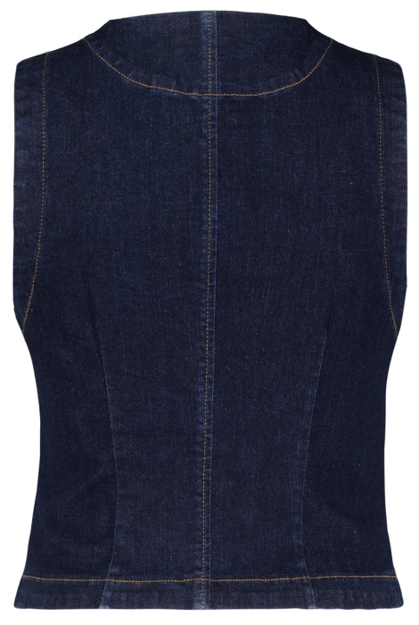 Red Button waistcoat dark blue denim