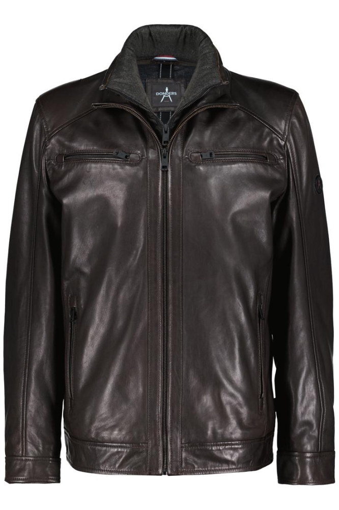 LEATHER JACKET 52514 599 Dark Brown