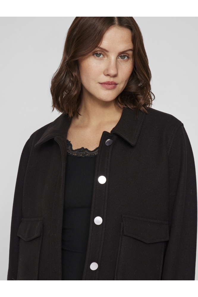 VIJUMPY L/S SHORT JACKET - NOOS 14100222 BLACK BEAUTY