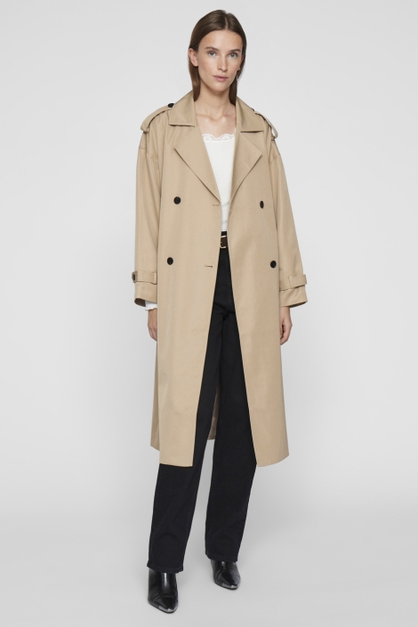 Vila viaddison l/s long trenchcoat - no