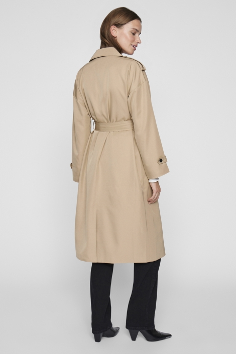 Vila viaddison l/s long trenchcoat - no