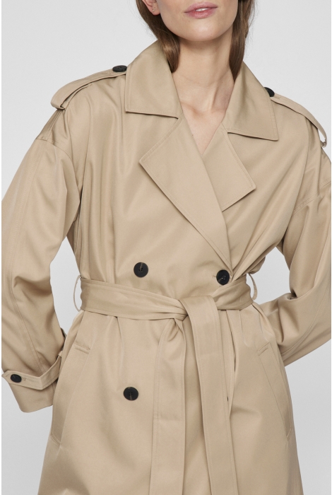 Vila viaddison l/s long trenchcoat - no