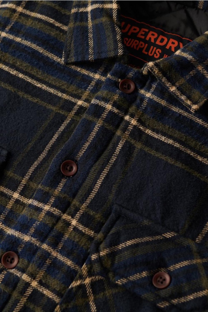 SURPLUS CHECK QUILT OVERSHIRT M4010902A NAVY CHECK