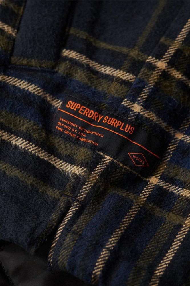 SURPLUS CHECK QUILT OVERSHIRT M4010902A NAVY CHECK