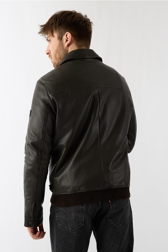 LEATHER JACKET 52535 599 Dark Brown