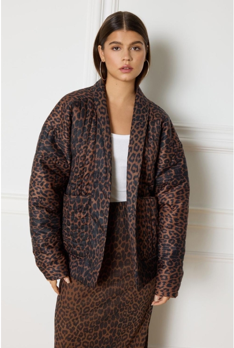 Refined Department padded leopard jacket riviera