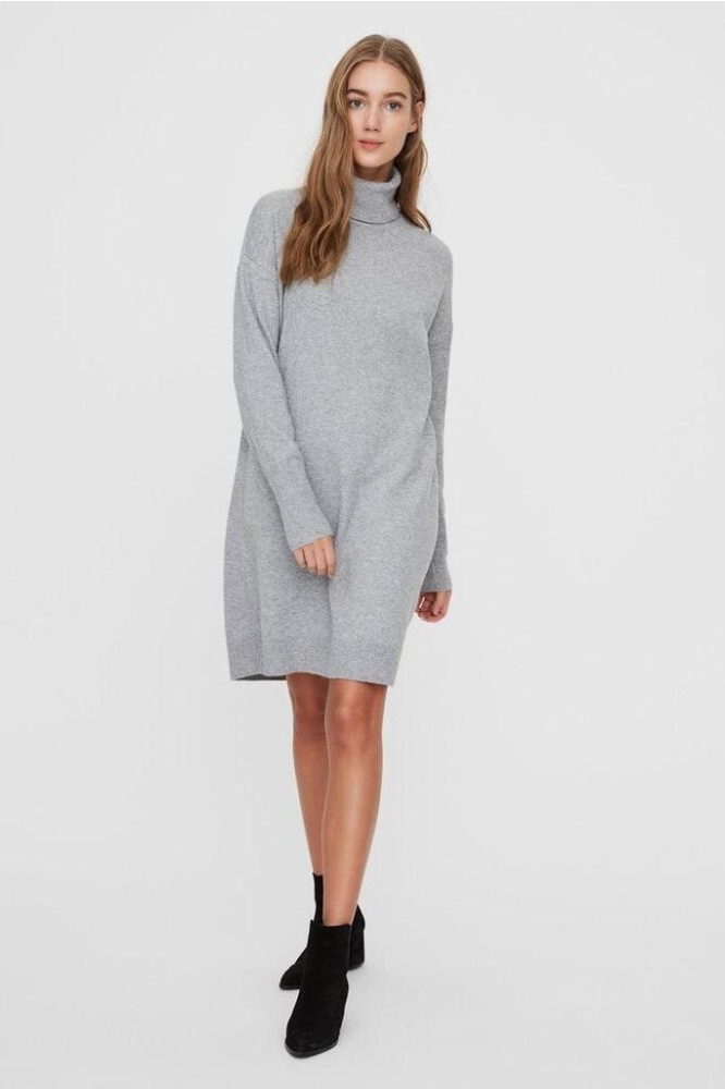 VMBRILLIANT LS ROLLNECK DRESS NOOS 10199744 Light Grey Melange