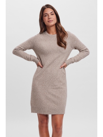 Vero Moda Jurk VMDOFFY LS O-NECK DRESS GA NOOS 10215523 SEPIA TINT/MELANGE