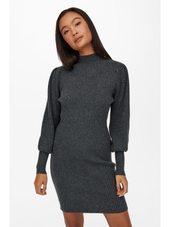 Only Jurk ONLKATIA L/S DRESS CC KNT 15232502 Dark Grey Melange