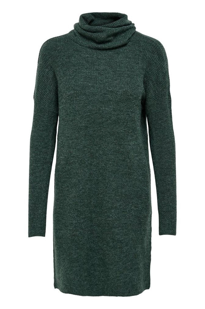 ONLJANA L/S COWLNCK DRESS WOOL KNT 15140166 MALLARD GREEN/MELANGE