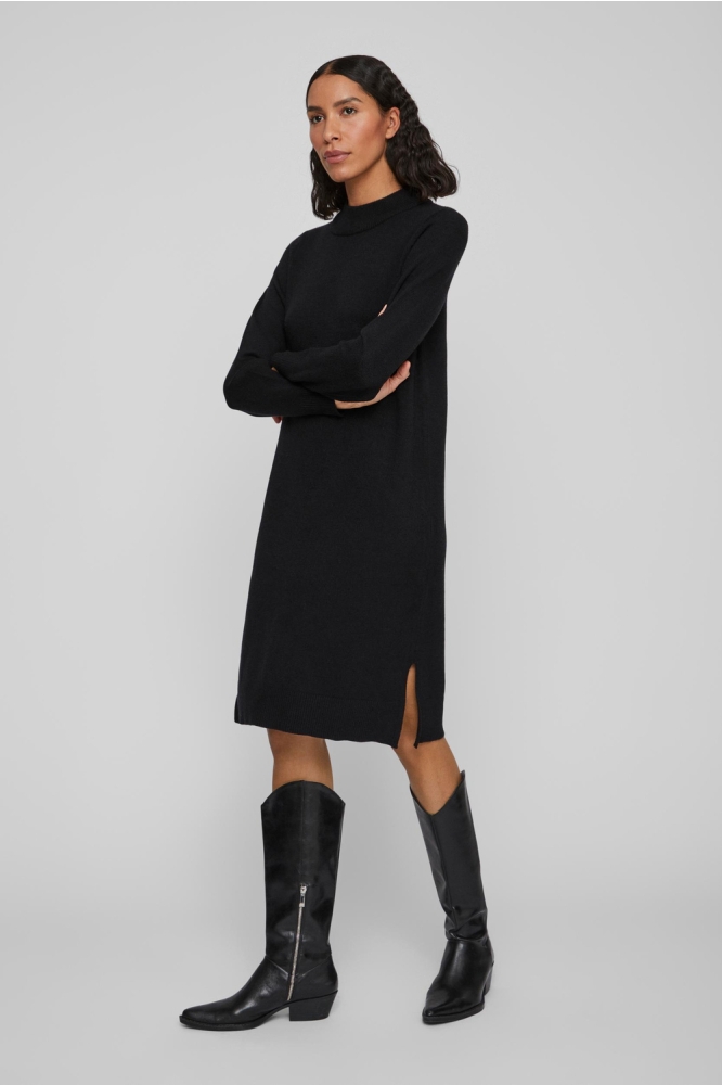 VIRIL CREW NECK L/S MIDI DRESS - NO 14061427 Black