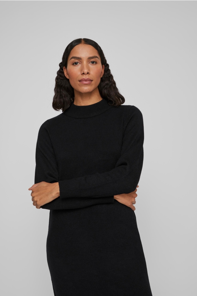 VIRIL CREW NECK L/S MIDI DRESS - NO 14061427 Black