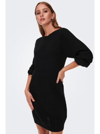 Jacqueline de Yong Jurk JDYWHITNEY MEGAN L/S BOAT DRESS KNT 15234103 Black/W BLACK PL