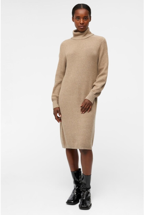 objmalena l s rollneck dress noos 23039235 object jurk fossil melange