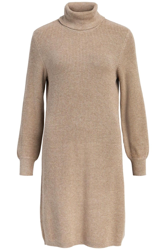 OBJMALENA L/S ROLLNECK DRESS NOOS 23039235 FOSSIL/MELANGE