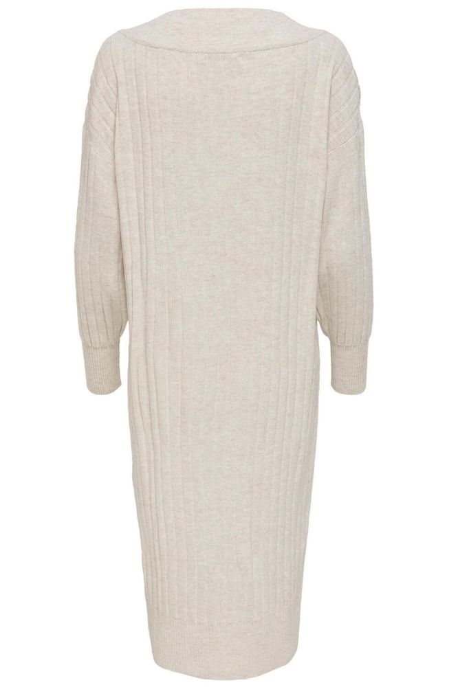 ONLNEW TESSA L/S MIDI V DRESS KNT NOOS 15236372 PUMICE STONE/W MELANGE