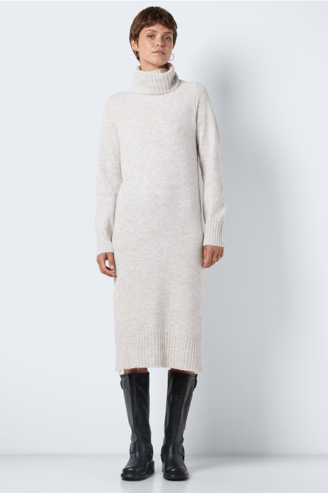 NMVIOLA L/S ROLLNECK KNIT DRESS FWD 27026911 EGGNOG