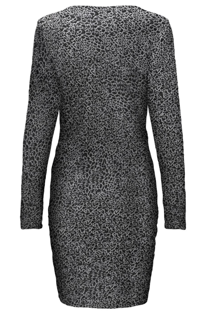 ONLQUEEN L/S V-NECK GLITTER DRESS J 15309627 Silver/Shiny Leo