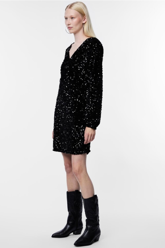 PCKAM LS WRAP DRESS BC 17133626 BLACK