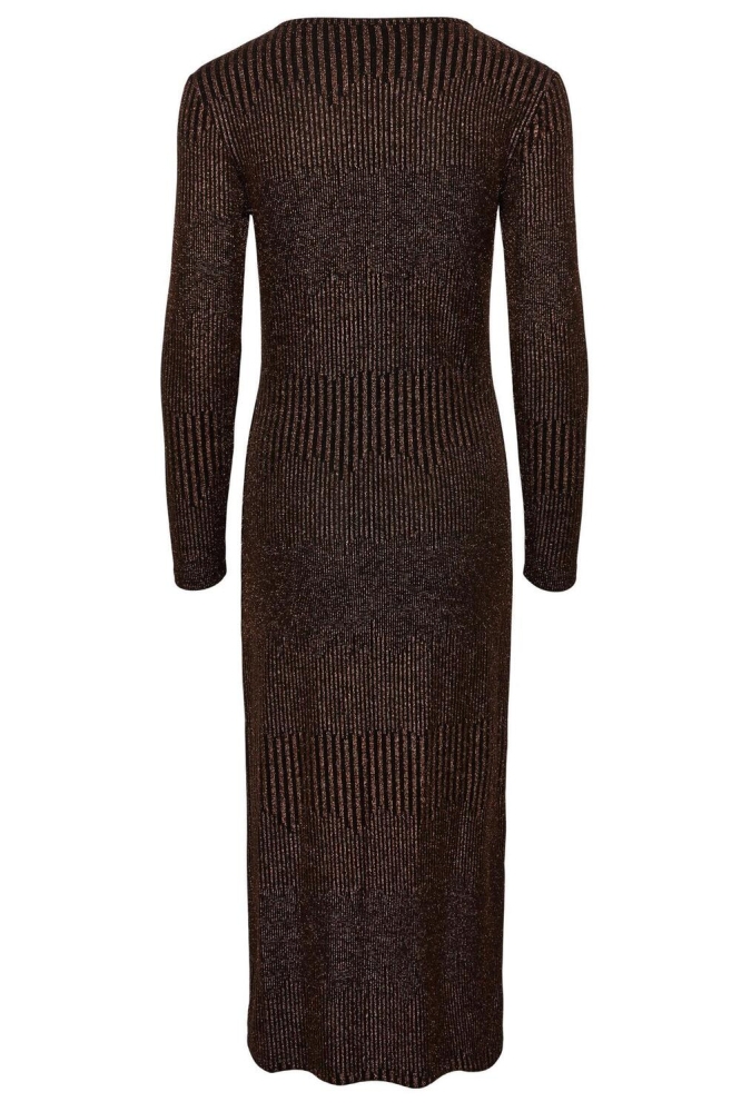 PCMARY LS NEW MIDI DRESS 17145775 BLACK/WOODSMOKE