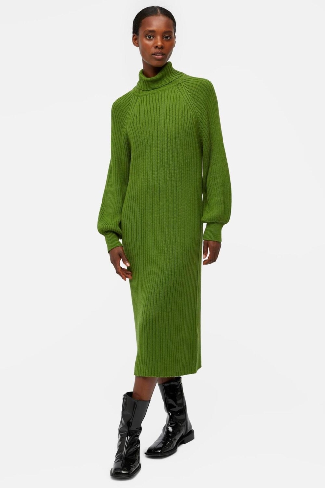 objline 23040386 artichoke knit jurk object dress green l/s rep