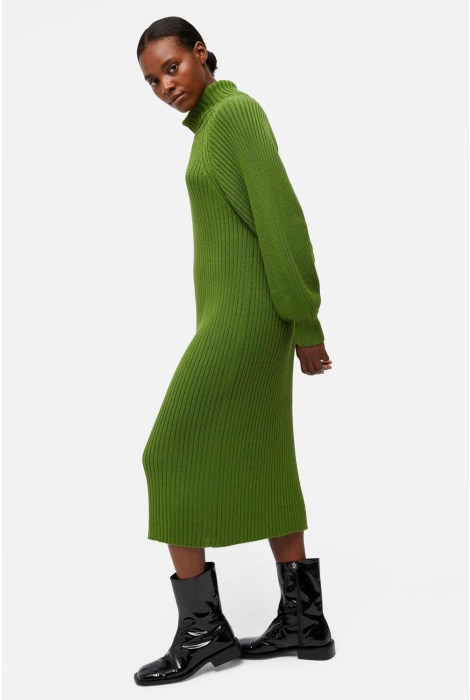 dress objline rep 23040386 green artichoke jurk object l/s knit