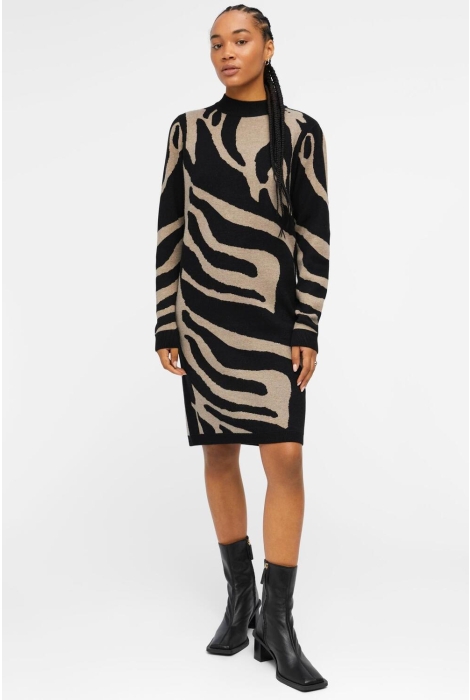 Object objray l/s knit dress aop noos