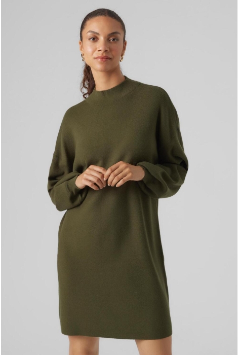 vmnancy ls funnelneck dress noos 10249116 vero moda jurk rifle green