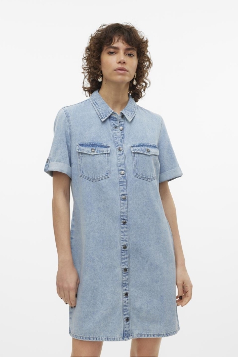 Vero Moda vmjennie ss short denim dress ga no