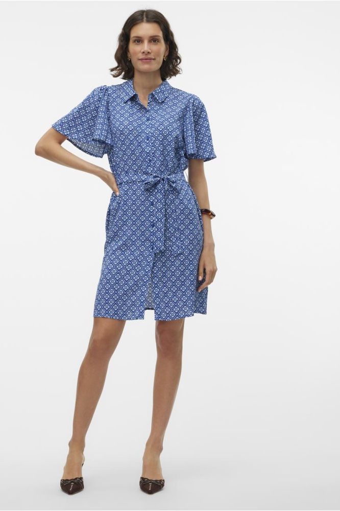 VMSHIVE S/S SHORT SHIRT DRESS WVN E 10317612 Sodalite Blue/DUSK BLUE