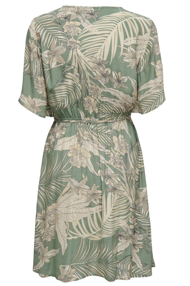 ONLPALINA LIFE 2/4 WRAP DRESS PTM 15324500 Hedge Green/Lovely pal