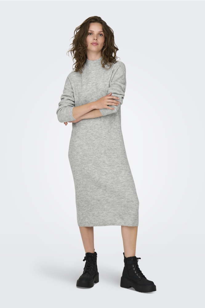 JDYLUMI LIFE L/S HIGH NECK DRESS KN 15328362 Light Grey Melange